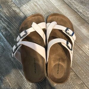 Light pink footbed sandals